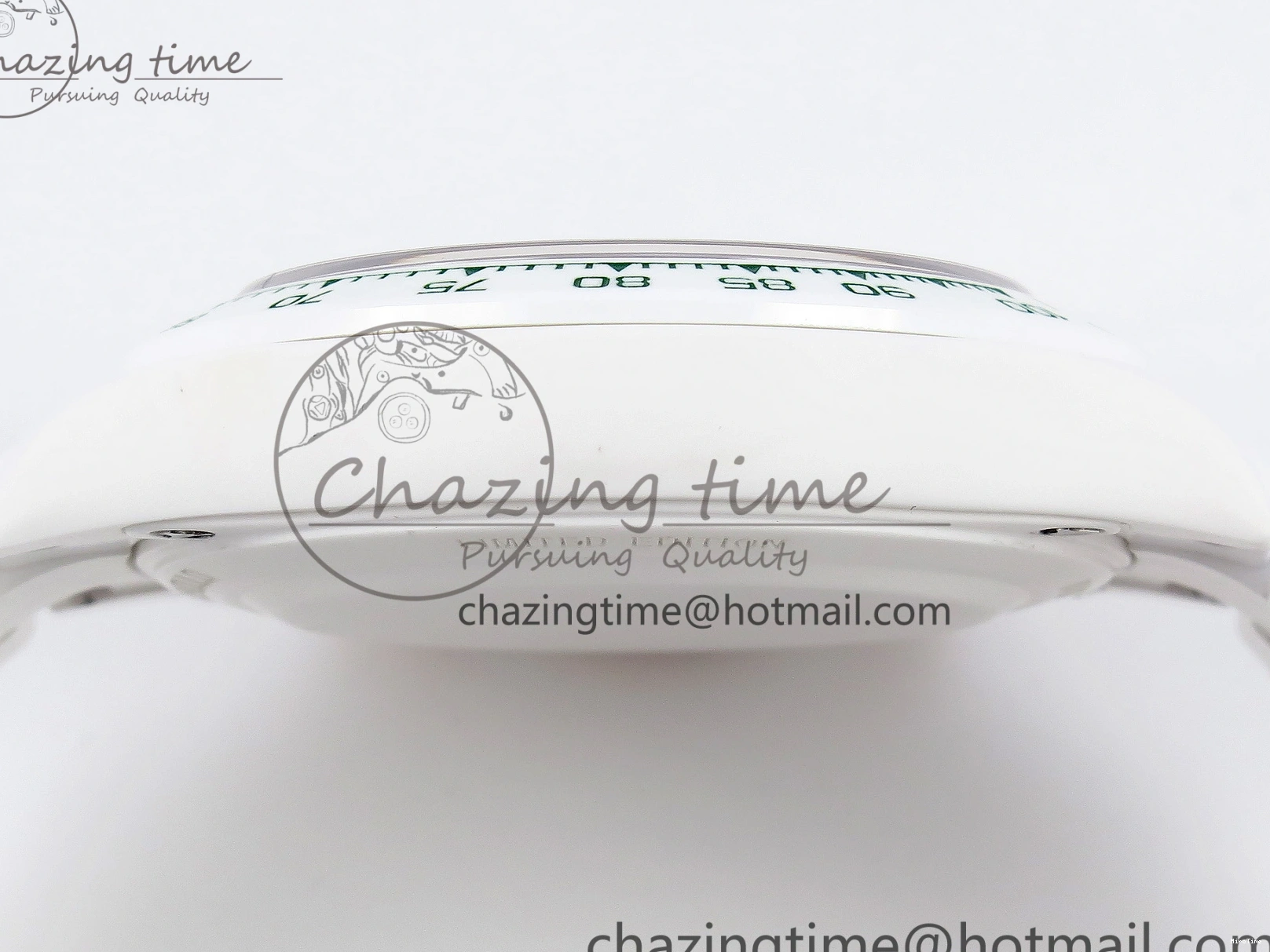 MiroTime 0203 MoistureWicking Daytona AET White Ceramic Case and Bracelet Green Dial SA4130 V 1891